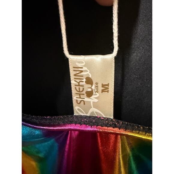 NWT Women's Metallic Shiny Bathing Suit Scoop Neck One Piece Swimsuits Sz Medium - Picture 4 of 6